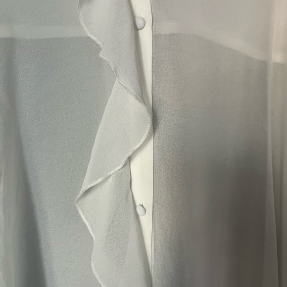 Ricki's Sheer White Ruffle Blouse - Picture 3 of 3